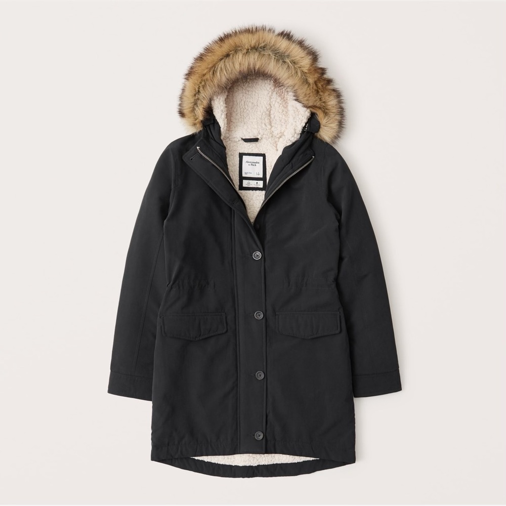 ABERCROMBIE & FITCH Women's Sherpa-Lined Parka